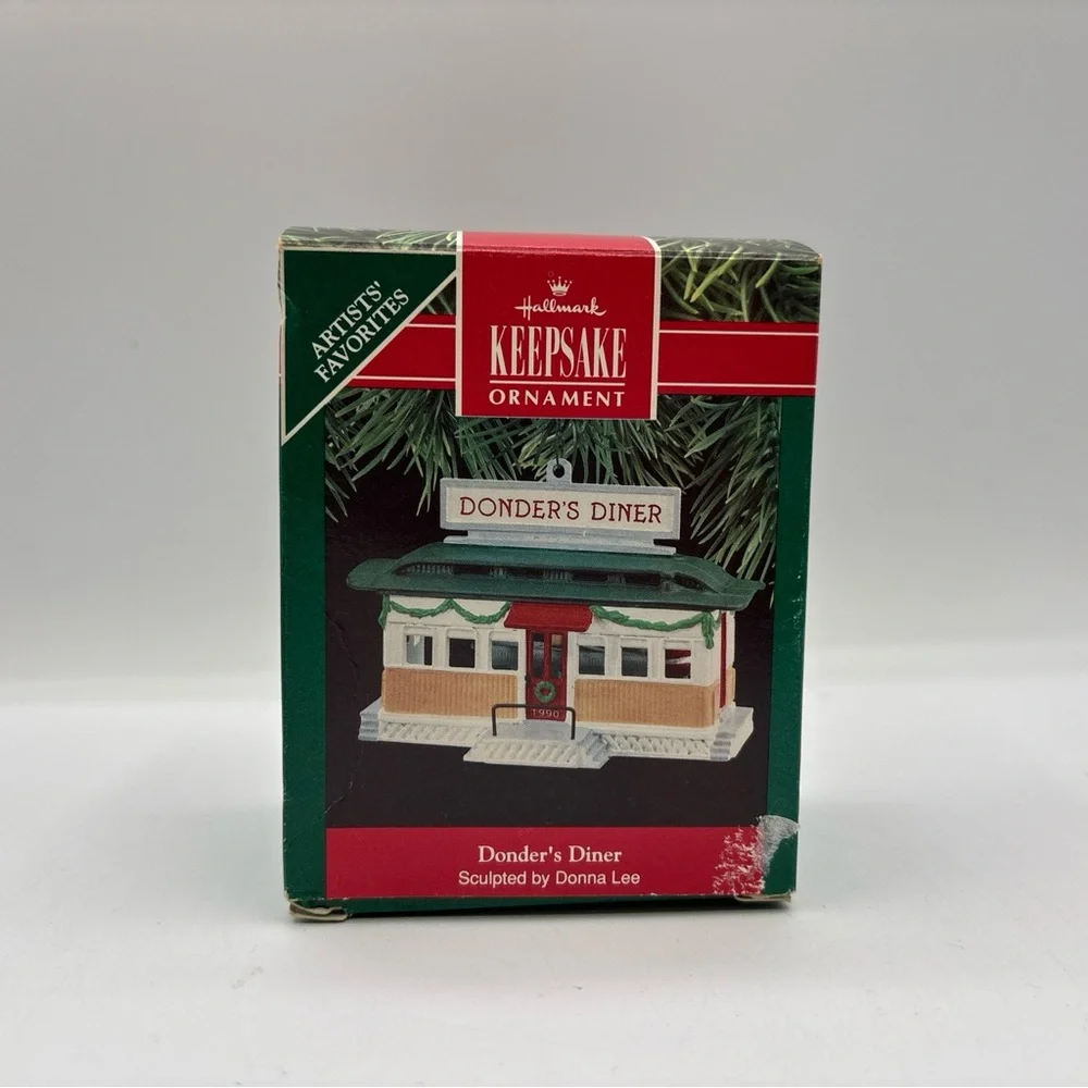 Hallmark‎ Keepsake Ornament Dated 1990 Donder’s Diner Handcrafted